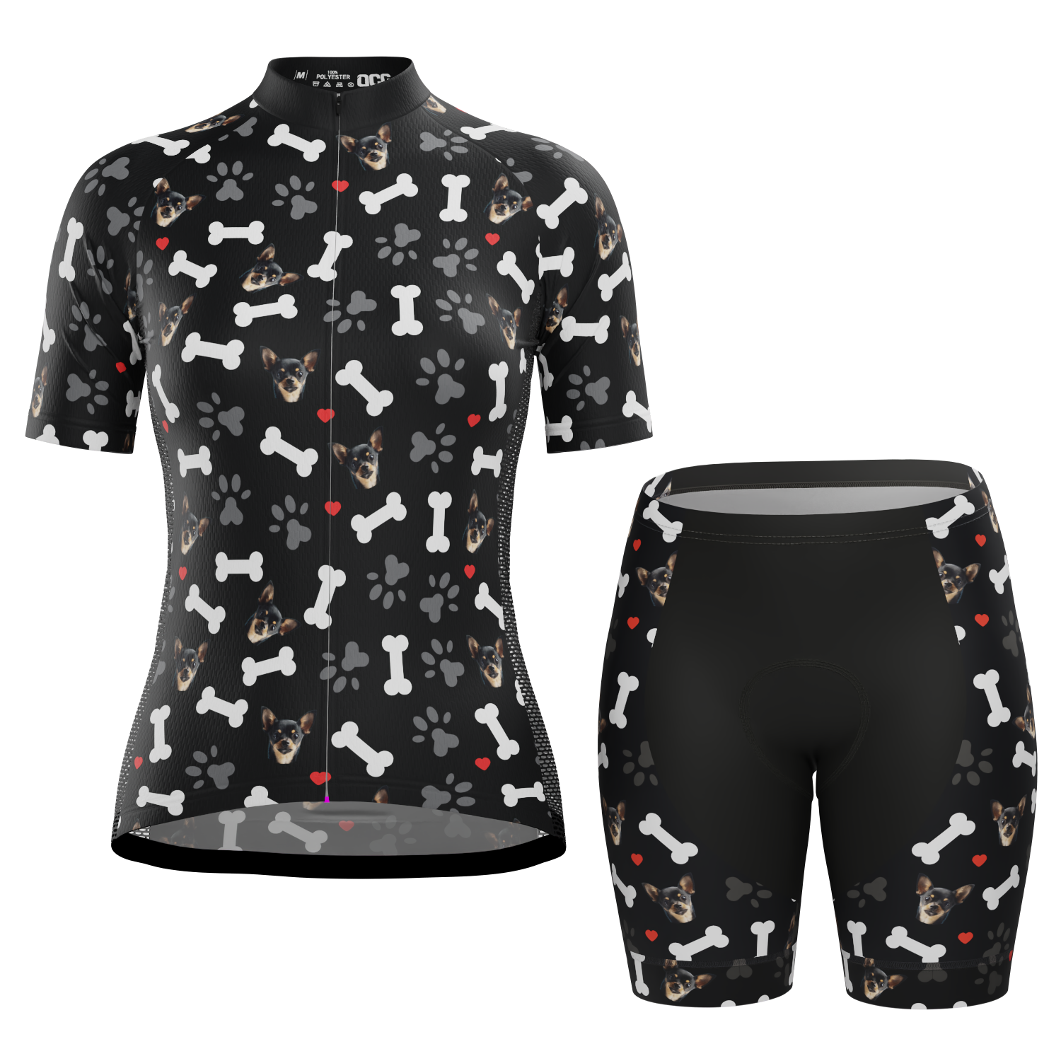 Women's Custom Pet Bones Cycling Kit Durable & Personalized