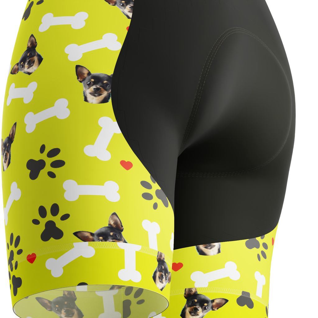 Women's Gel Padded Cycling Shorts Quick Dry & Custom Pet Bones Design