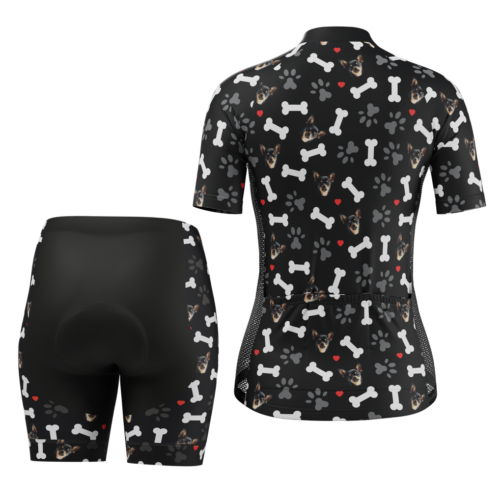 Women's Custom Pet Bones Cycling Kit Durable & Personalized