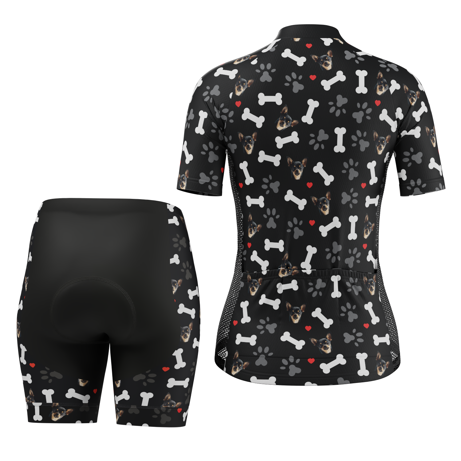 Women's Custom Pet Bones Cycling Kit Durable & Personalized