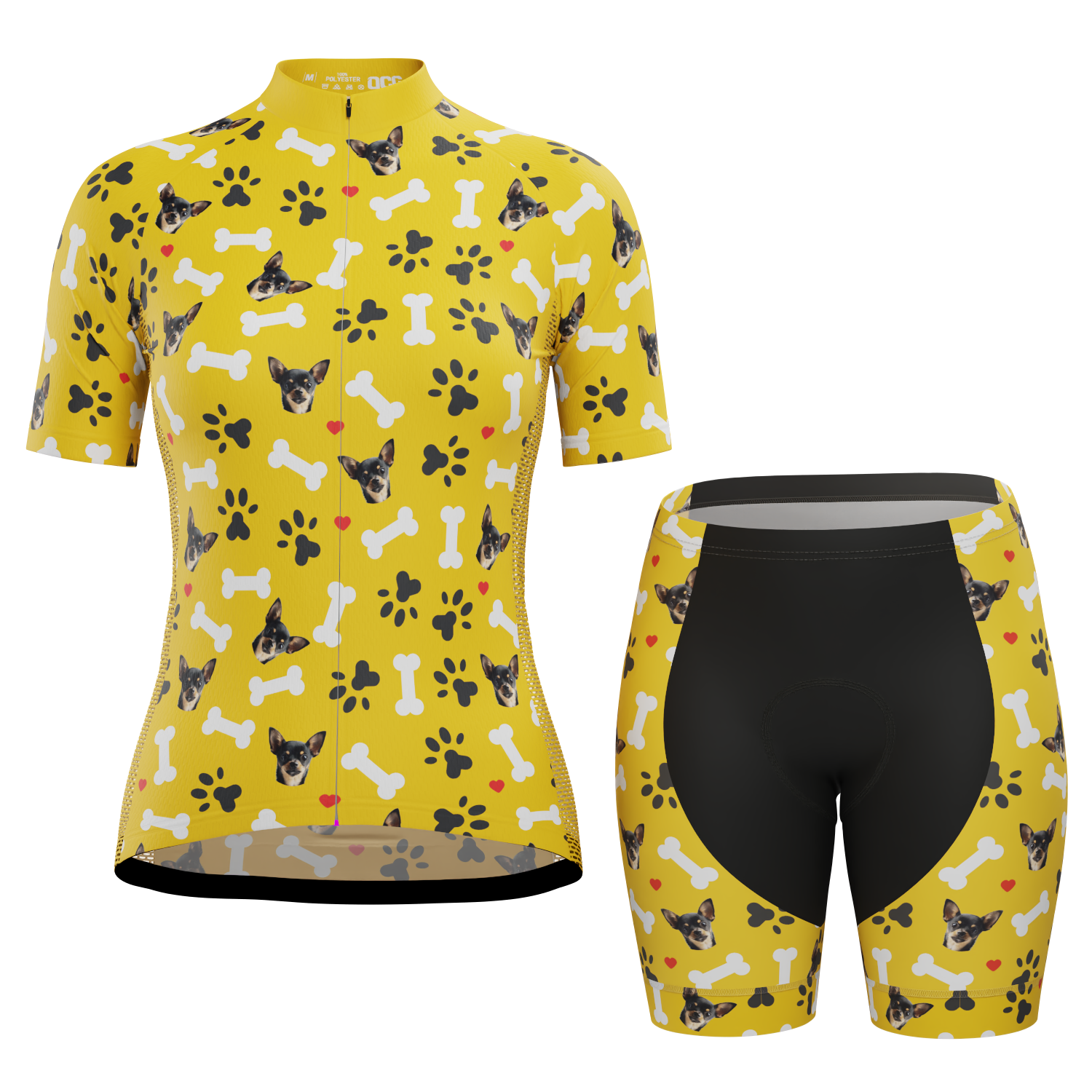 Women's Custom Pet Bones Cycling Kit Durable & Personalized