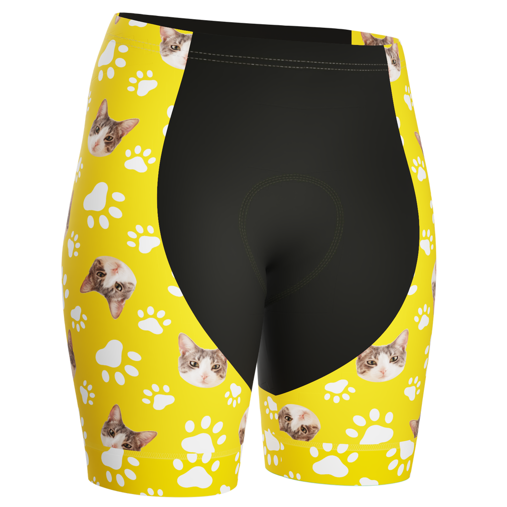 Women's Gel Padded Cycling Shorts Quick Dry & Custom Pet Bones Design