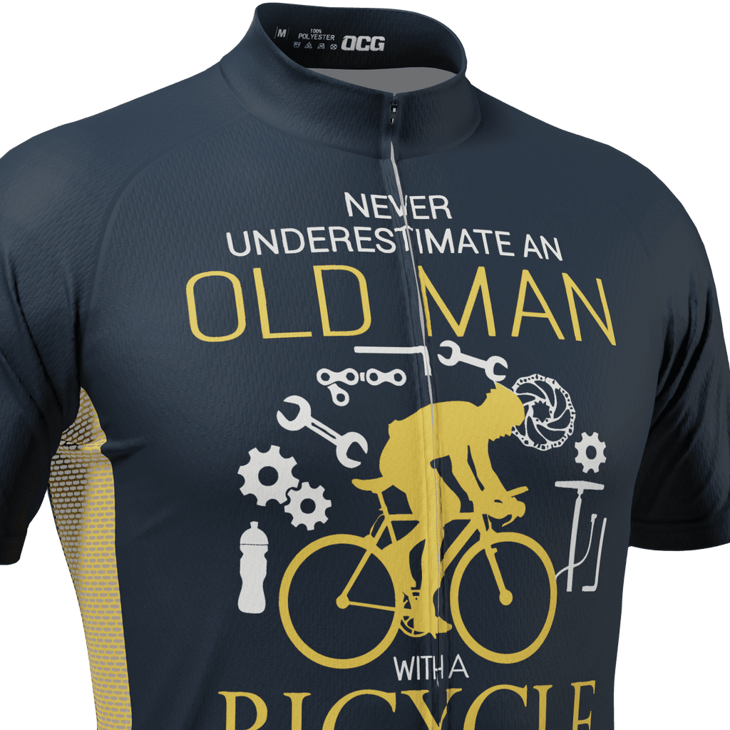 Men's Never Underestimate an Old Man Short Sleeve Cycling Jersey