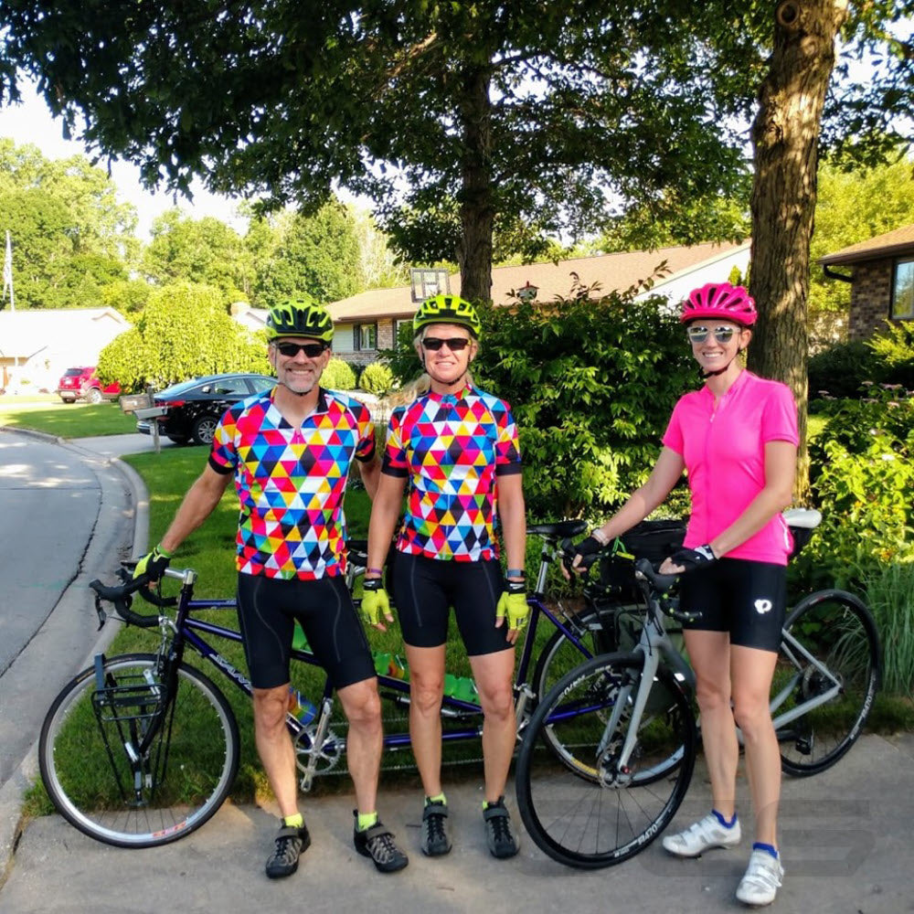 Men's High Viz Color Triangles Short Sleeve Cycling Jersey