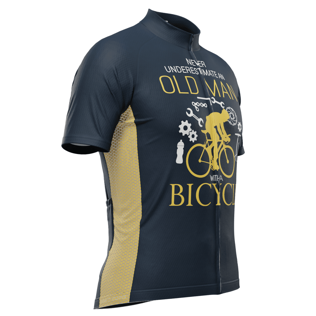 Men's Never Underestimate an Old Man Short Sleeve Cycling Jersey
