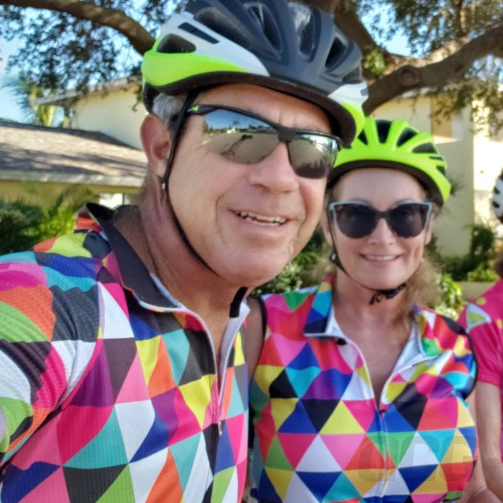 Women's High Viz Color Triangles Short Sleeve Cycling Jersey