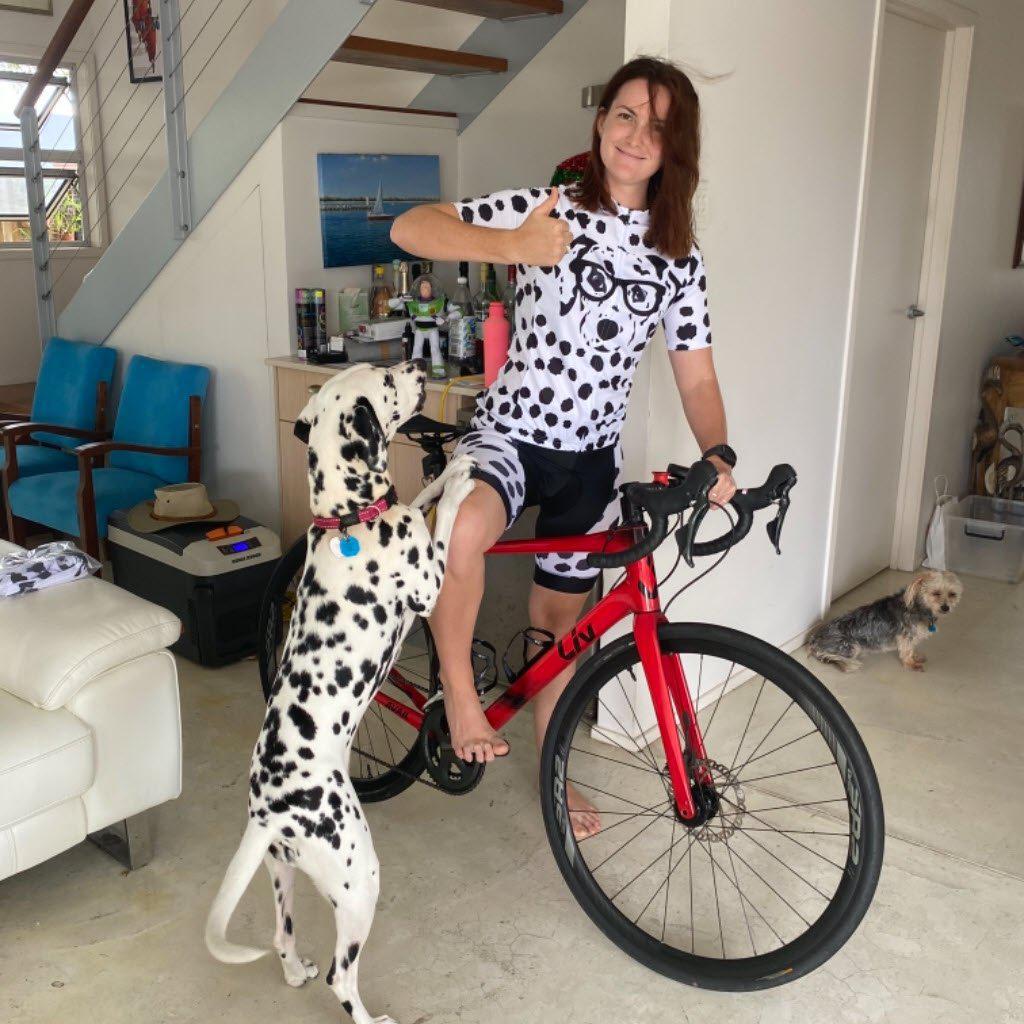 Women's Dalmatian Dog 2 Piece Cycling Kit