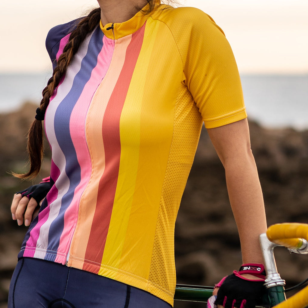 Women's Sunburnt Rainbow Short Sleeve Cycling Jersey