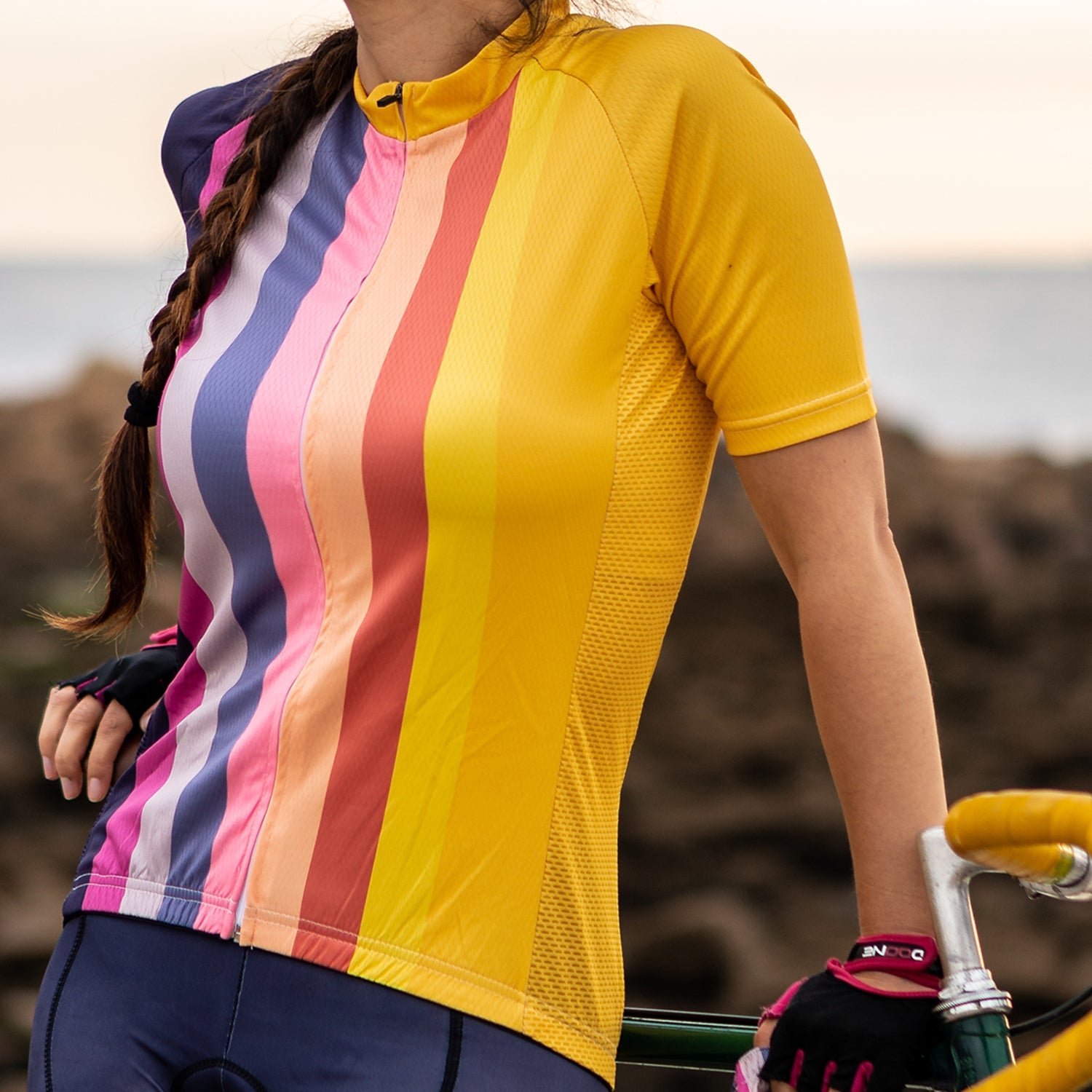 Women's Sunburnt Rainbow Short Sleeve Cycling Jersey