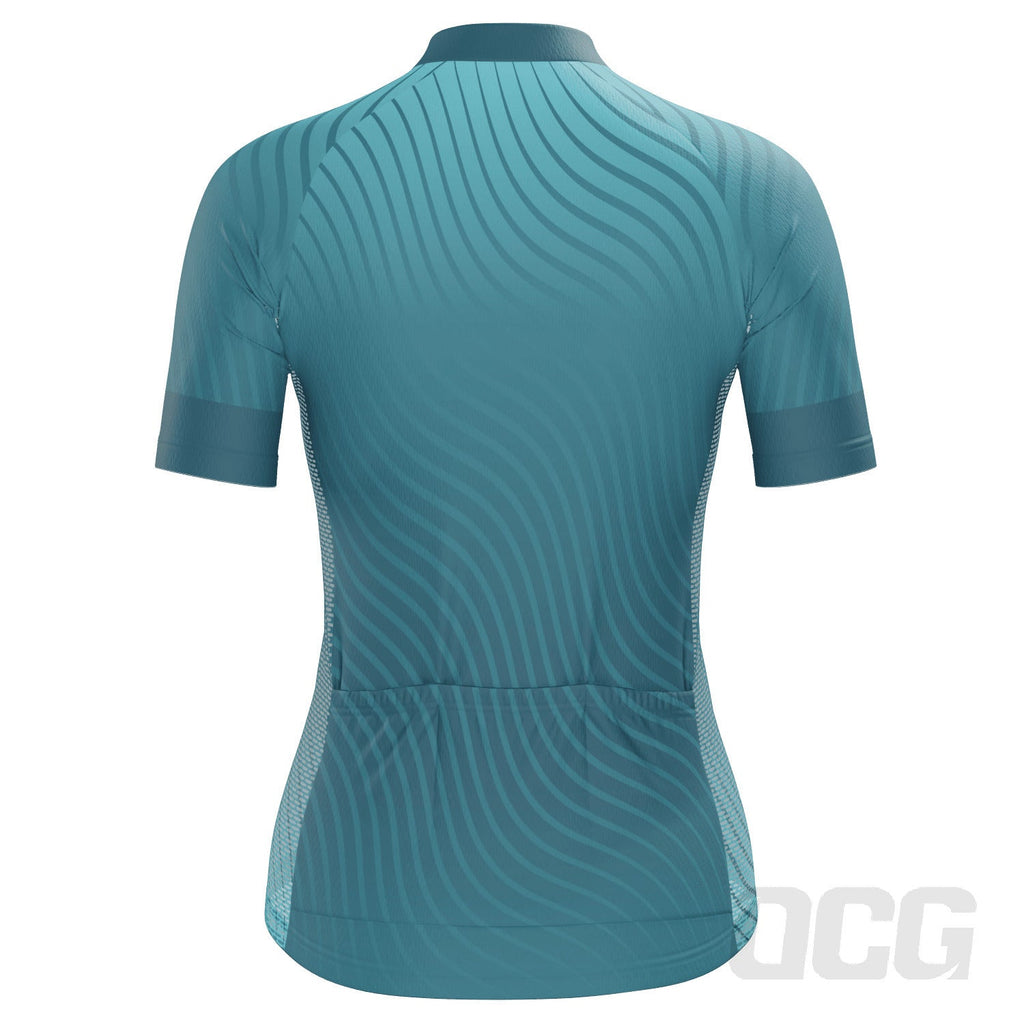Women's Four Seasons Curvy Lines Short Sleeve Cycling Jersey