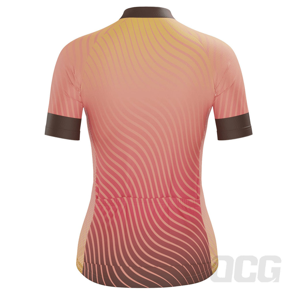Women's Four Seasons Curvy Lines Short Sleeve Cycling Jersey
