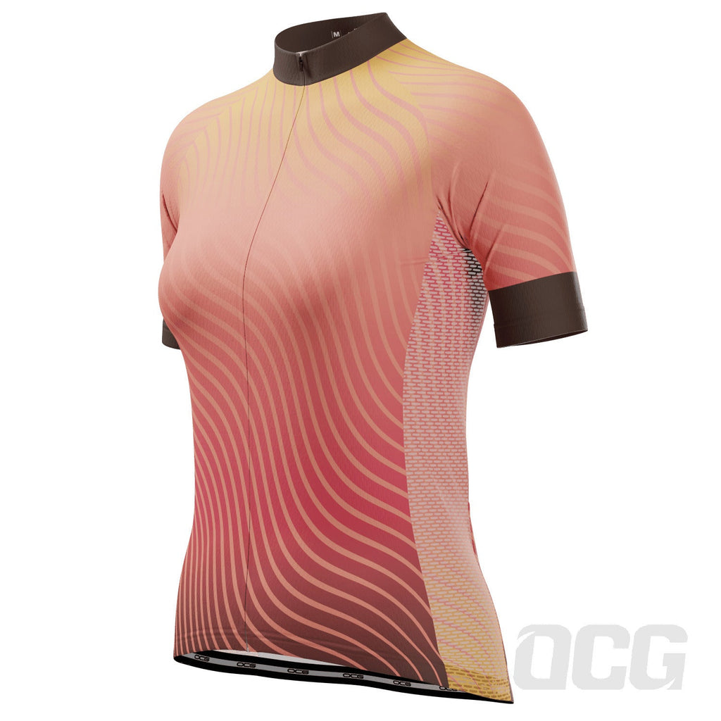 Women's Four Seasons Curvy Lines Short Sleeve Cycling Jersey