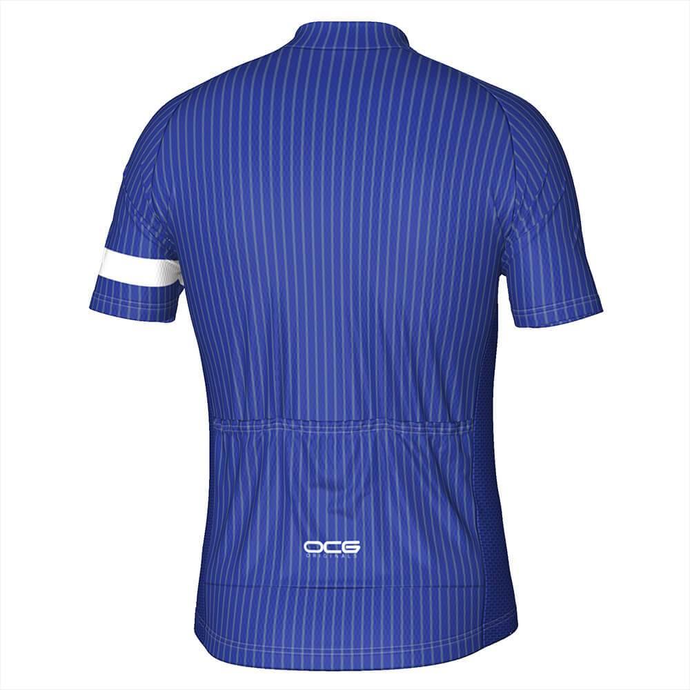 Men's Stripe Banded Short Sleeve Cycling Jersey