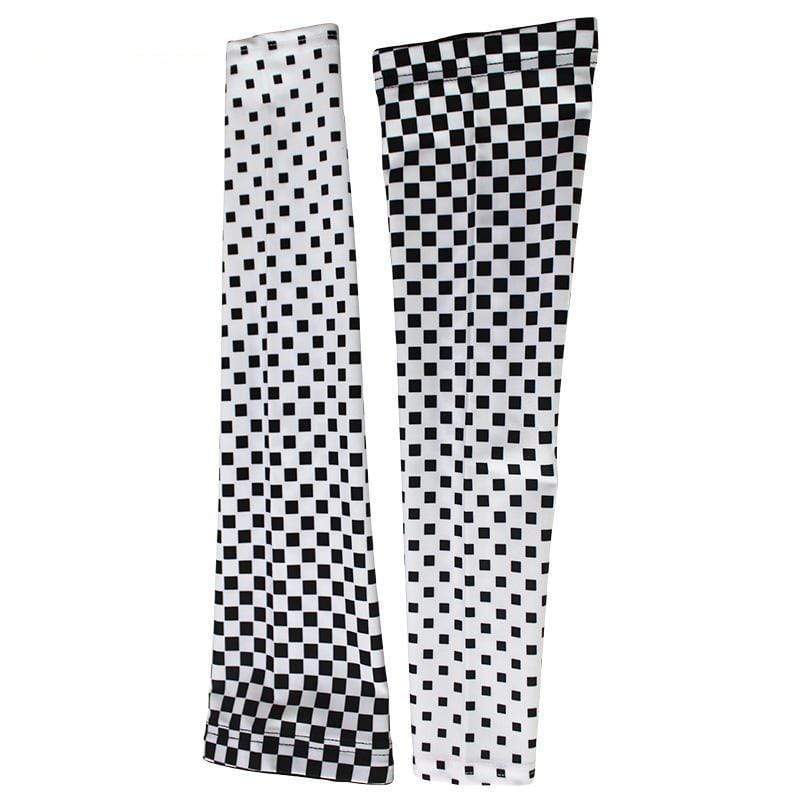 Unisex Chequered Flag Quick Dry Cycling Arm-Warmers