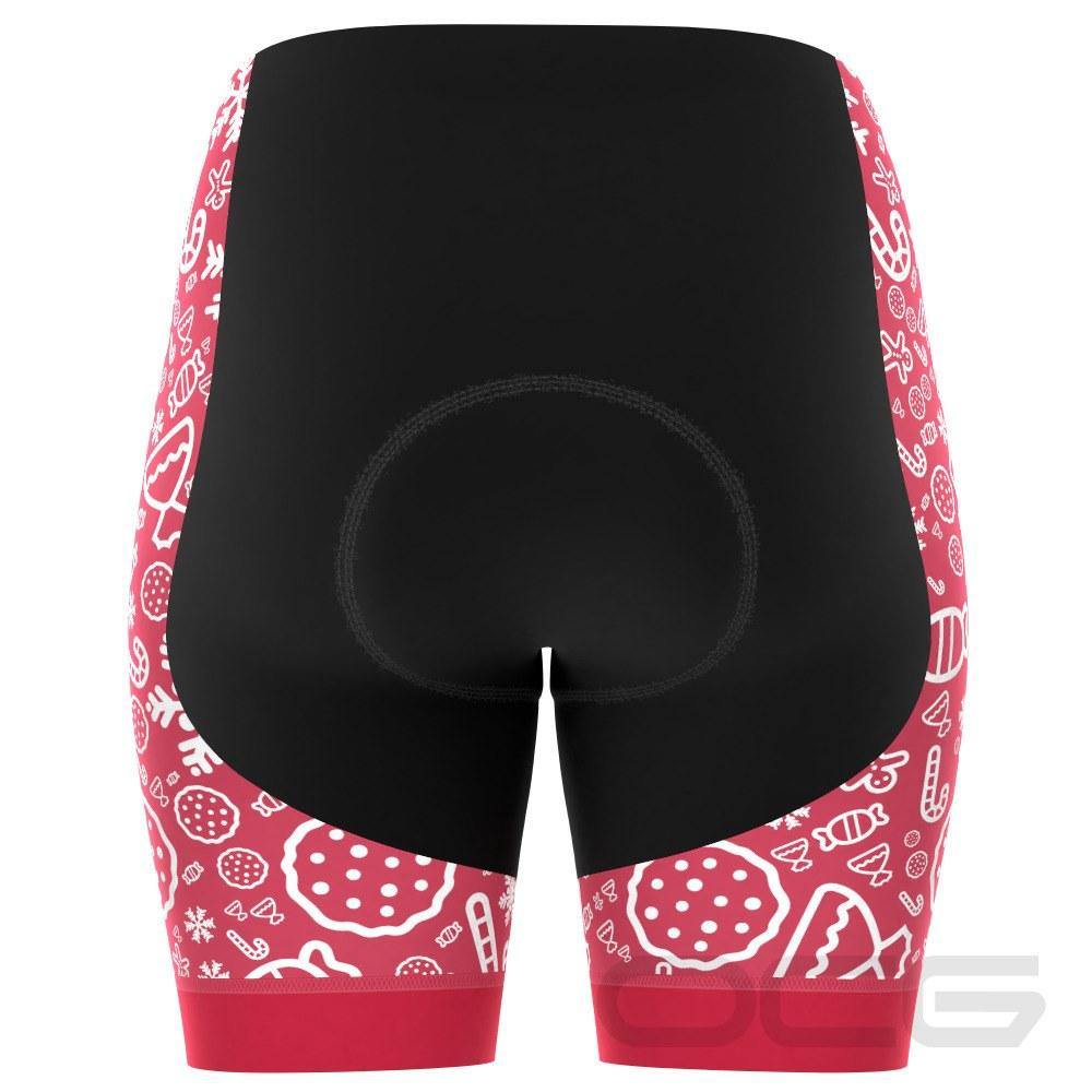 Women's Christmas Candy Gel Padded Cycling Shorts