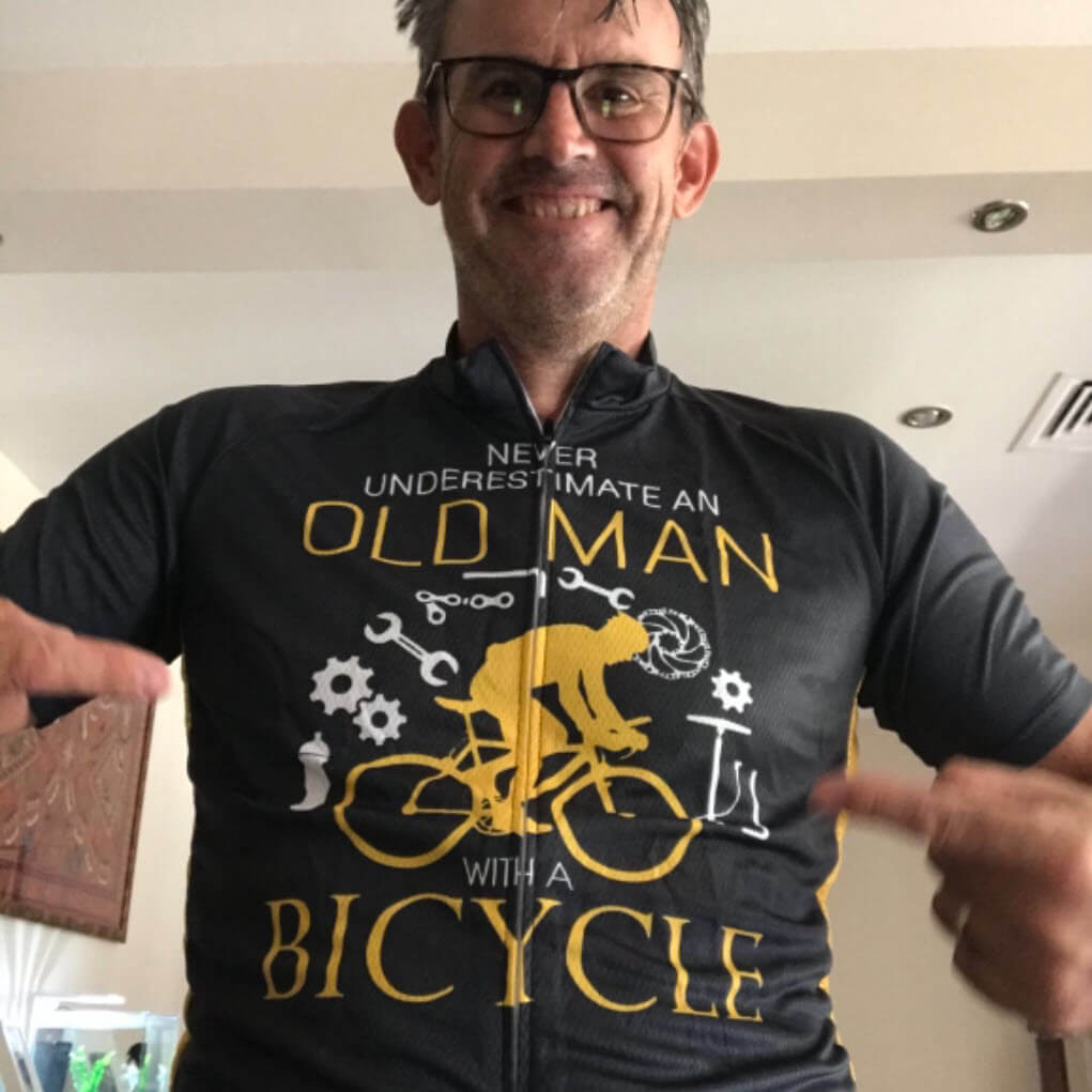 Men's Never Underestimate an Old Man Short Sleeve Cycling Jersey