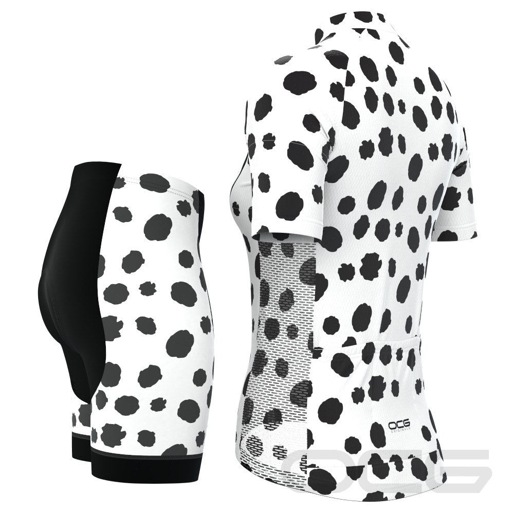 Women's Dalmatian Dog 2 Piece Cycling Kit