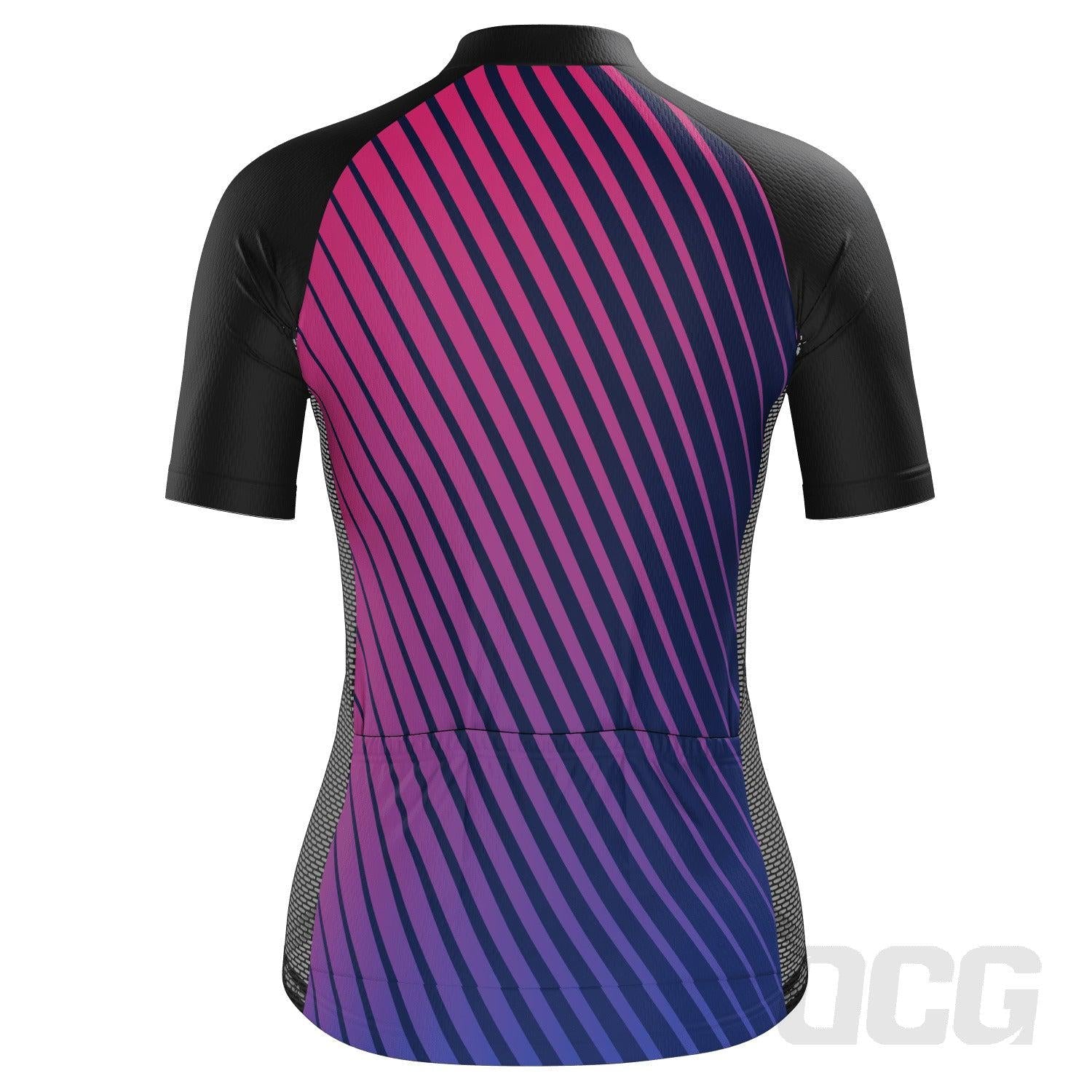Women's Disco Stripes Short Sleeve Cycling Jersey