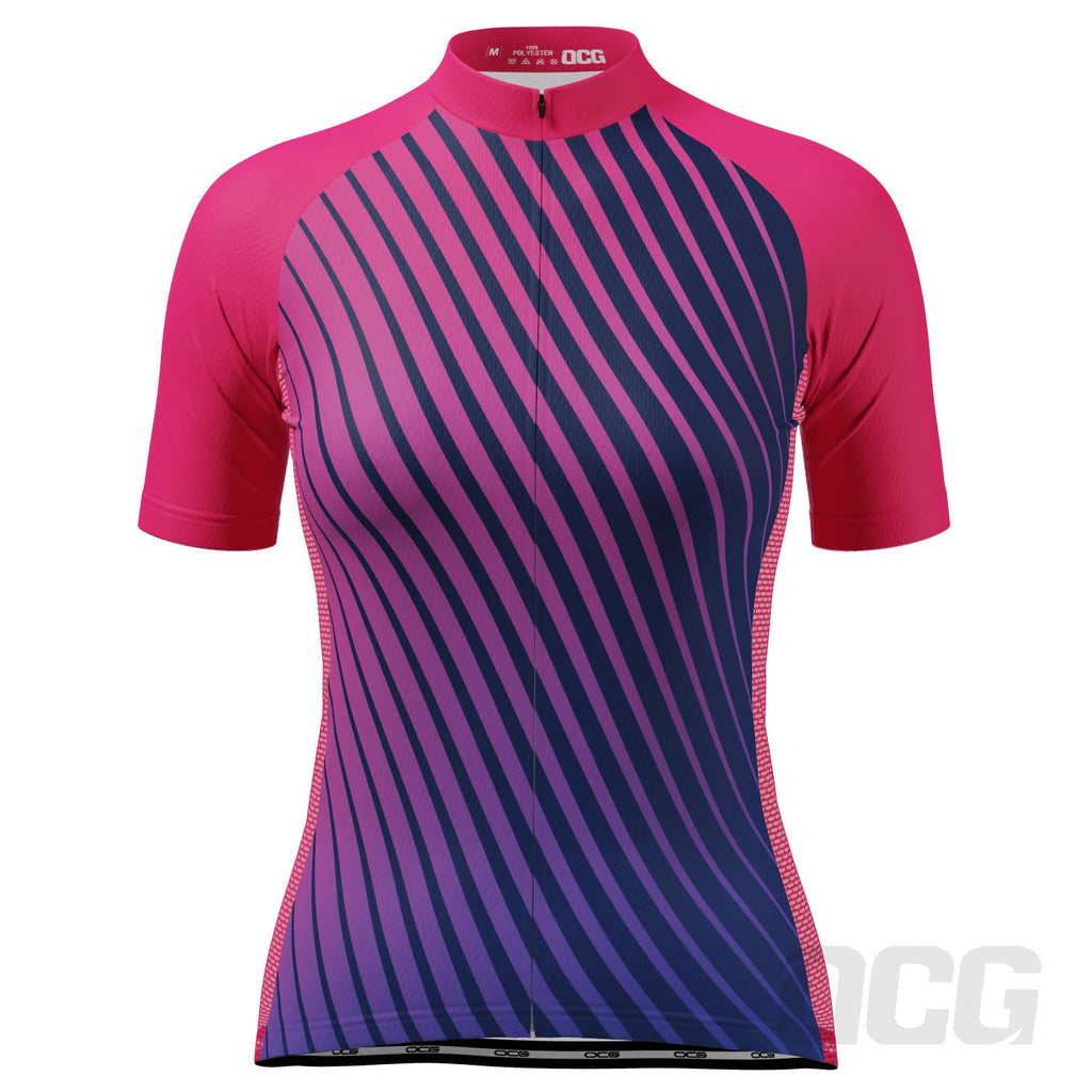 Women's Disco Stripes Short Sleeve Cycling Jersey