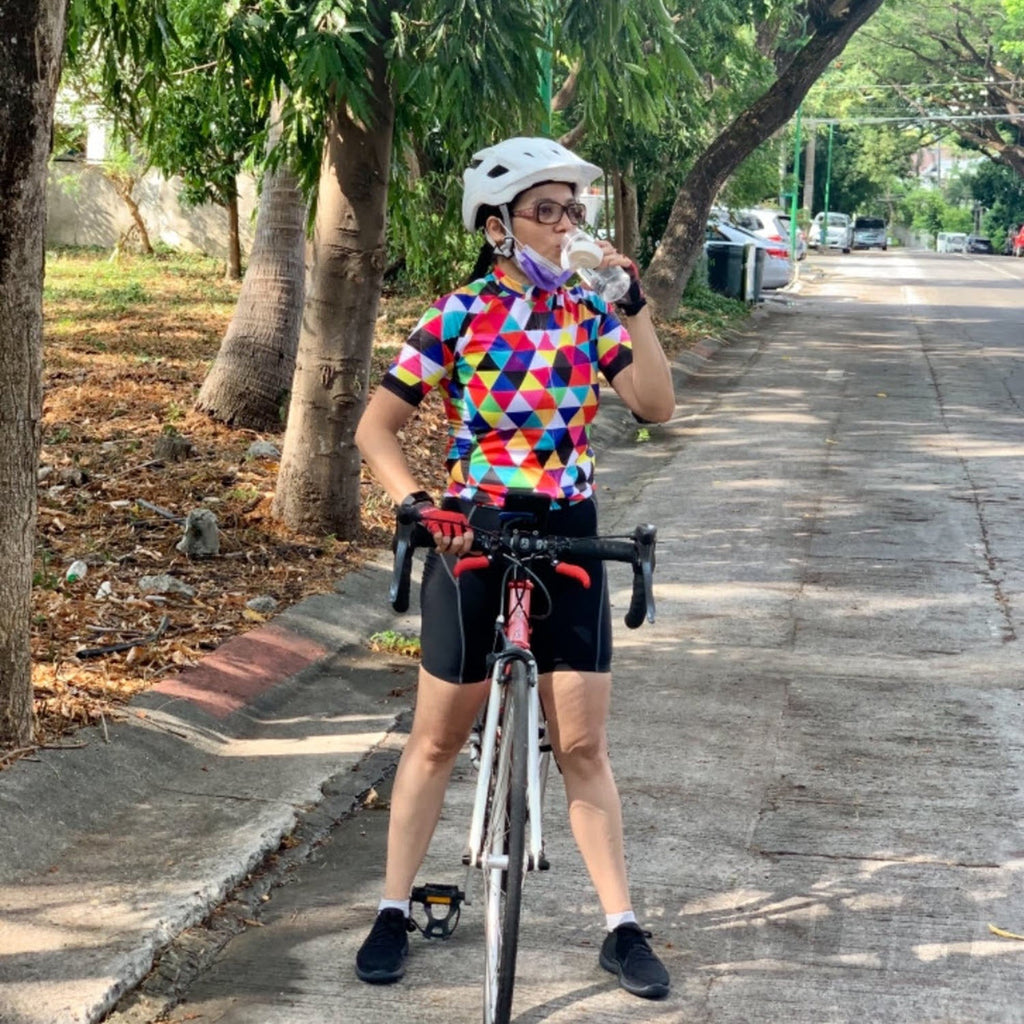 Women's High Viz Color Triangles Short Sleeve Cycling Jersey