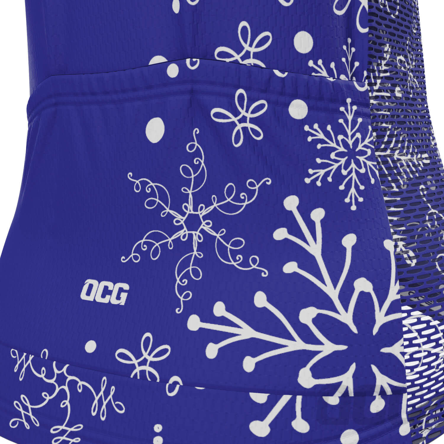 Women's Festive Snowflake Long Sleeve Cycling Jersey