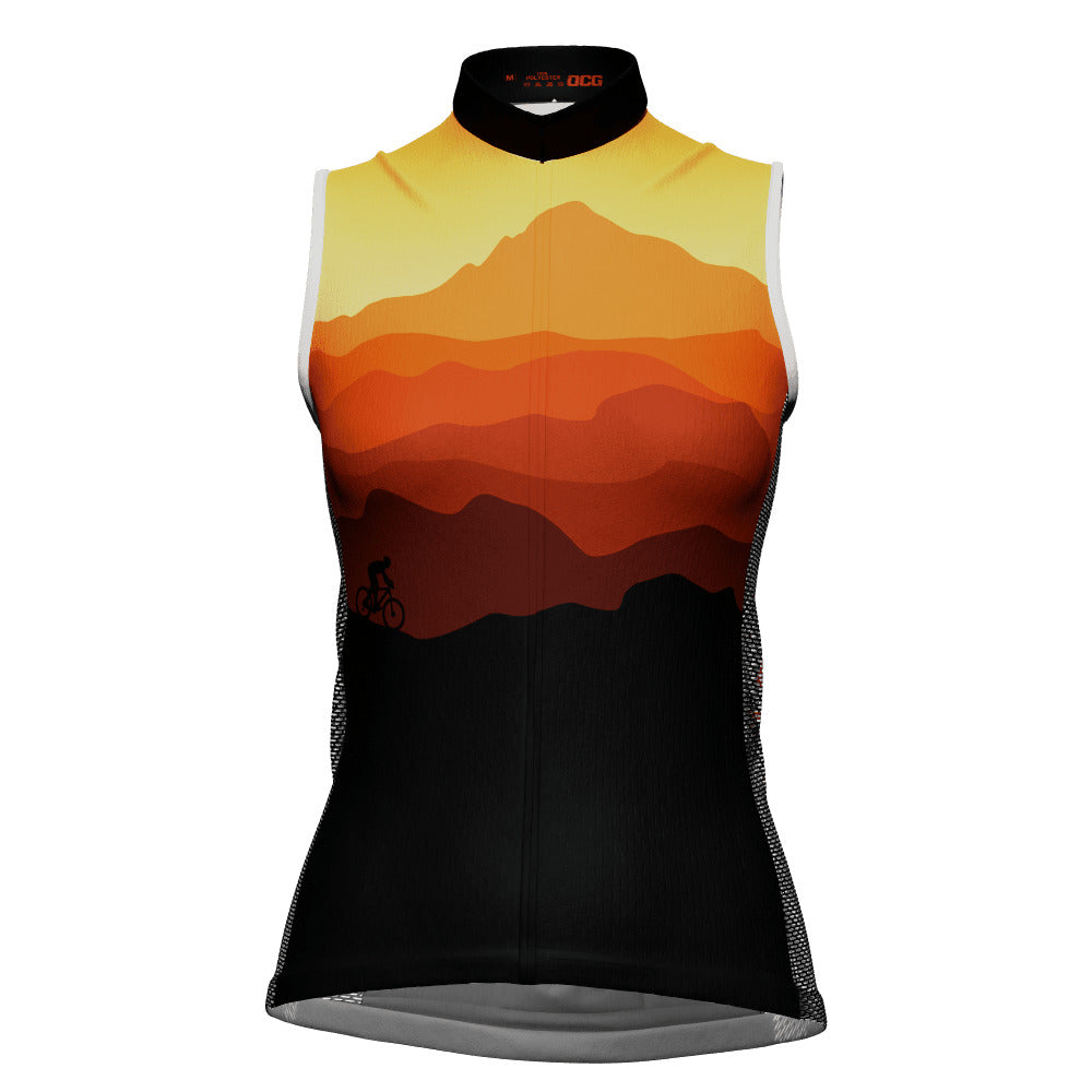 Women's Ride Free Sunset Sleeveless Tech Cycling Jersey