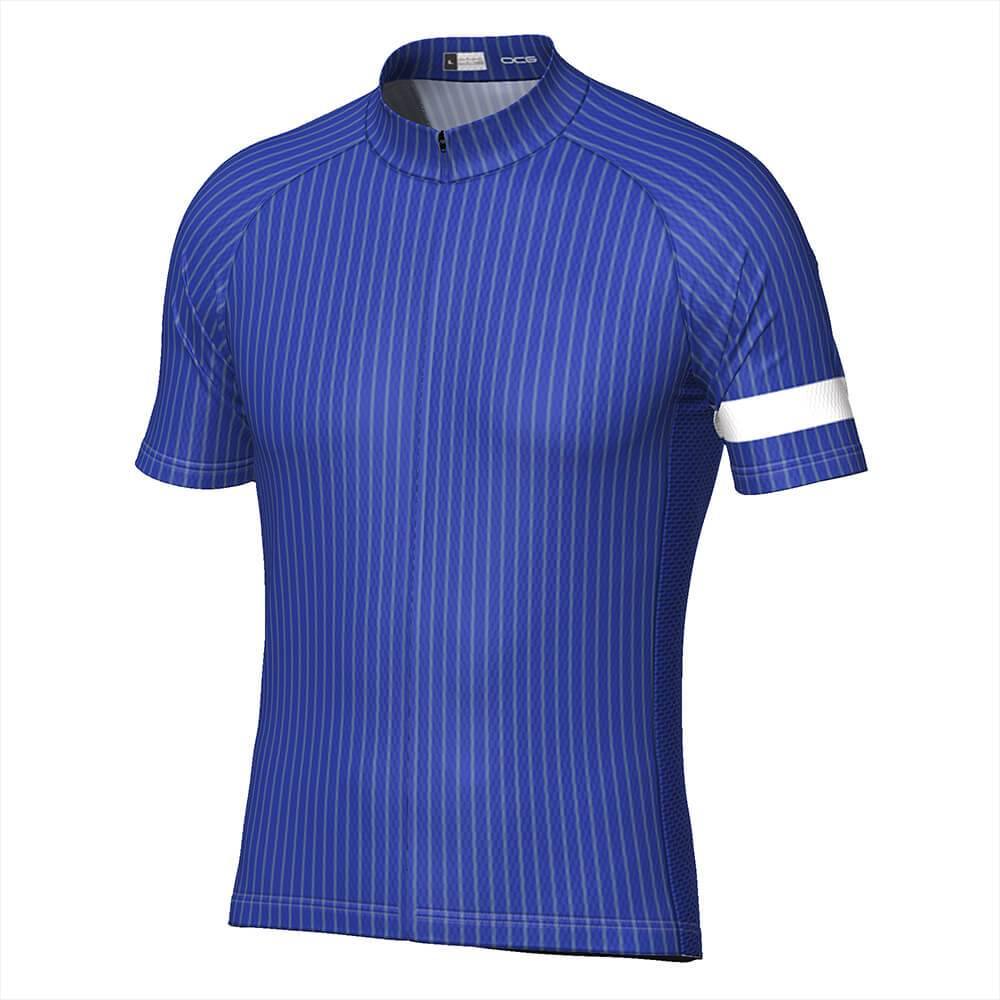 Men's Stripe Banded Short Sleeve Cycling Jersey