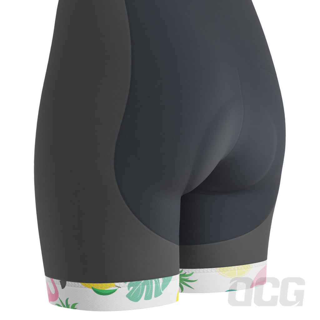 Women's Fruity Flamingo Gel Padded Cycling Bib
