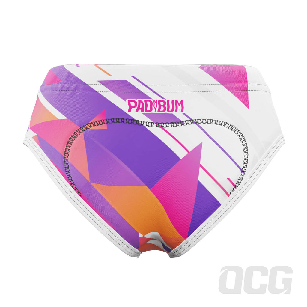 Women's Purple Geometry Gel Padded Cycling Underwear-Briefs