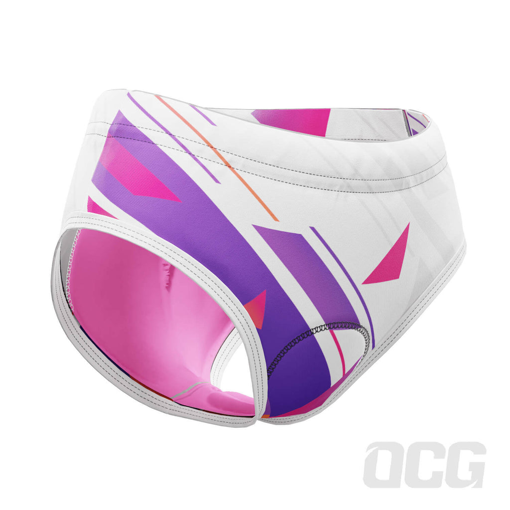 Women's Purple Geometry Gel Padded Cycling Underwear-Briefs