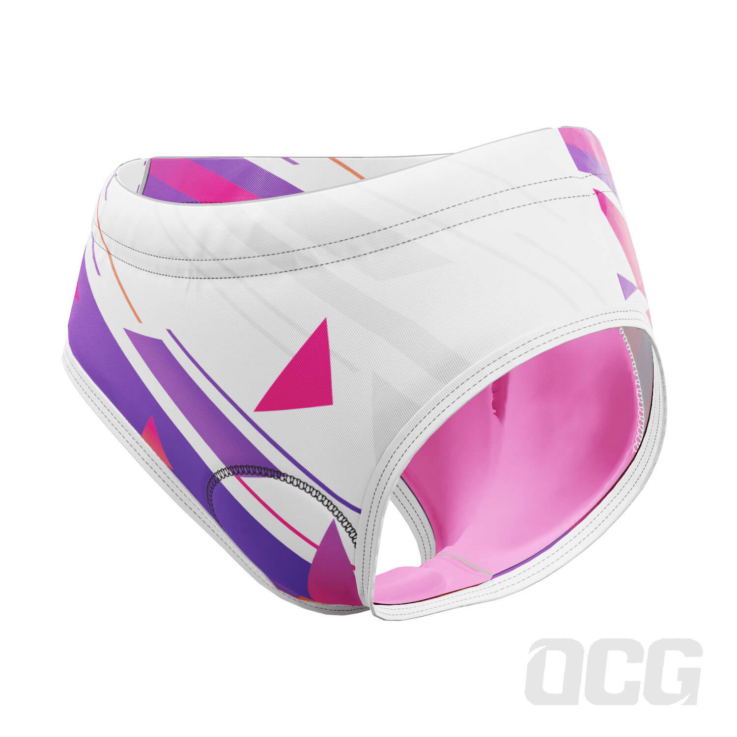 Women's Purple Geometry Gel Padded Cycling Underwear-Briefs