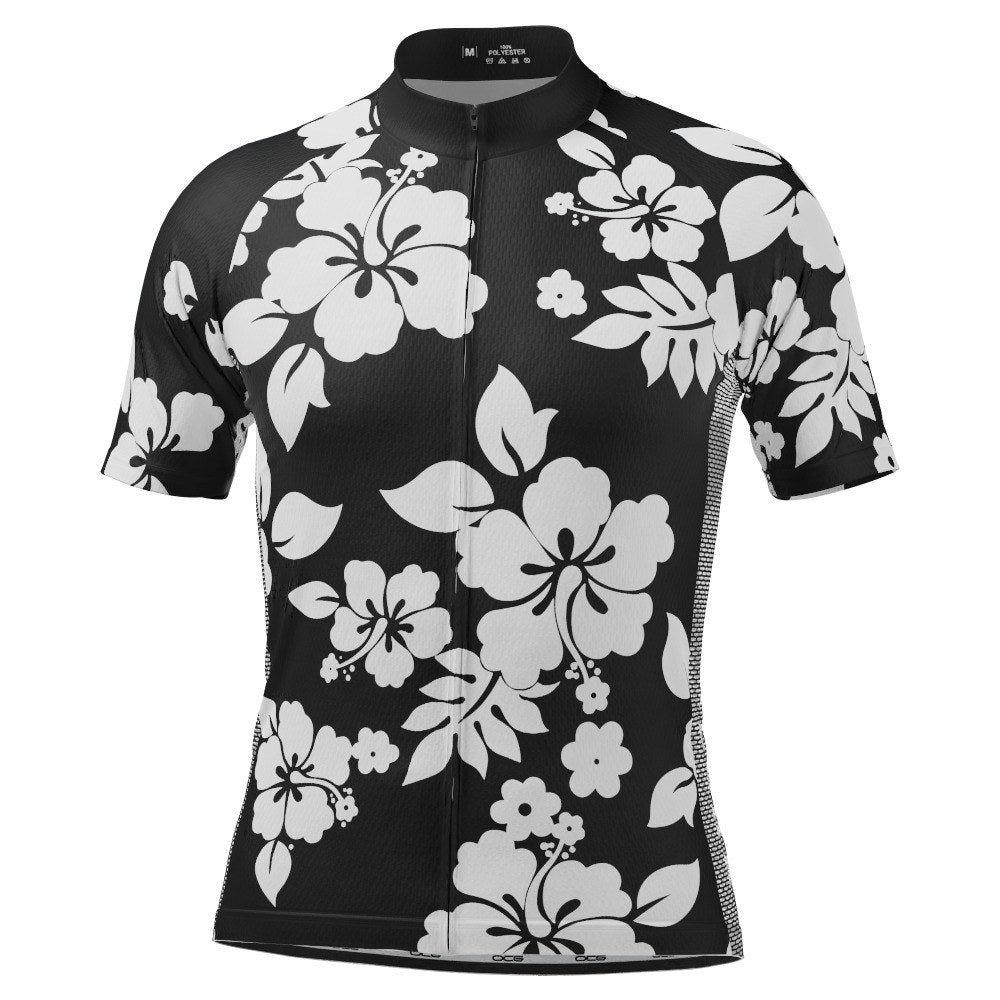 Men's Hawaiian Aloha Floral Short Sleeve Cycling Jersey