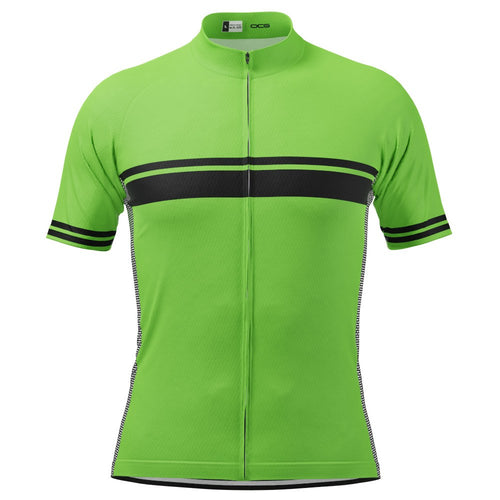 Men's Classic Yellow with Black Stripe Short Sleeve Cycling Jersey