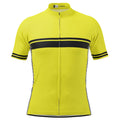 Men's Classic Yellow with Black Stripe Short Sleeve Cycling Jersey