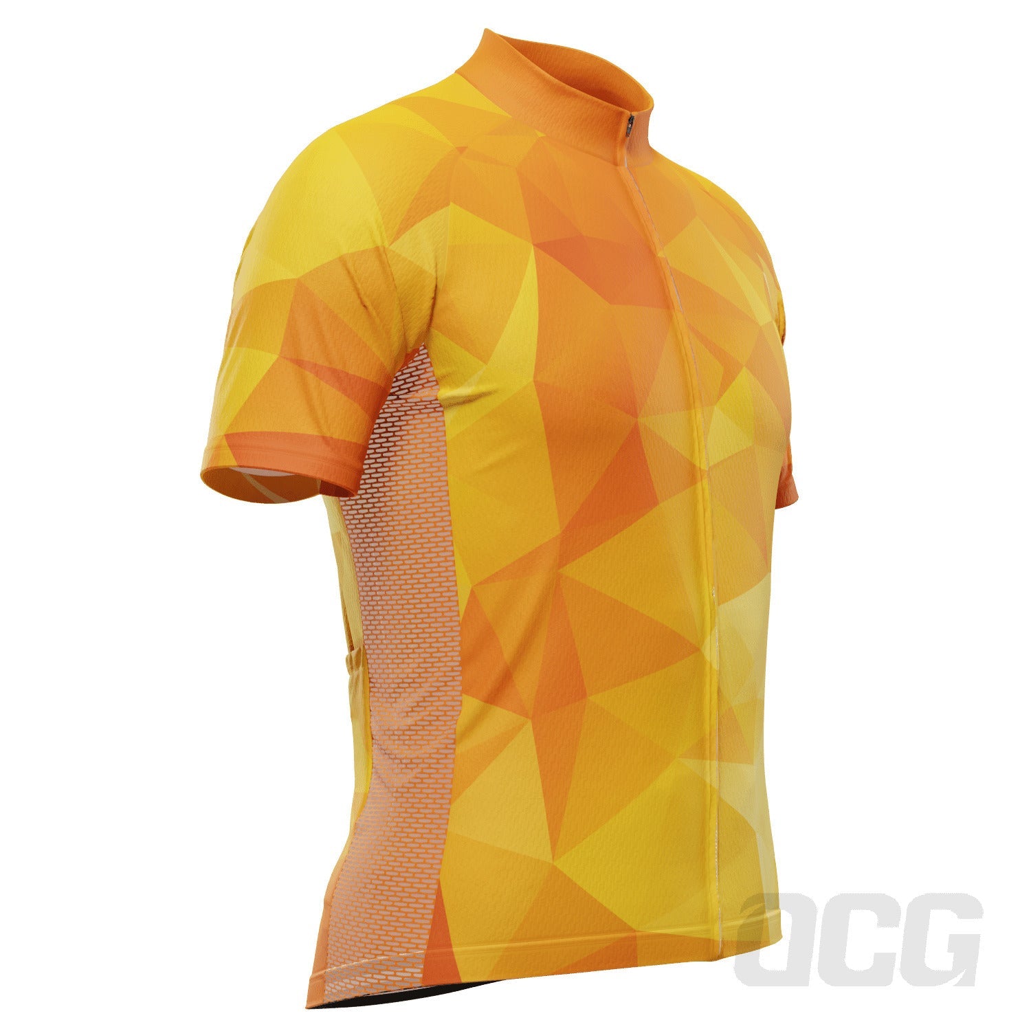 Men's High Viz Polygon Short Sleeve Cycling Jersey