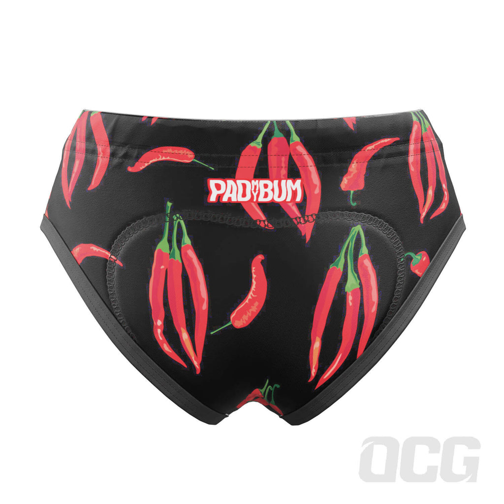 Women's Hot Red Chilli Gel Padded Cycling Underwear-Briefs