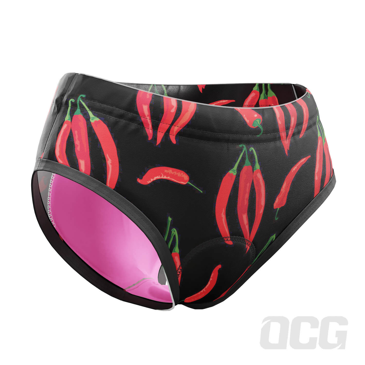 Women's Hot Red Chilli Gel Padded Cycling Underwear-Briefs