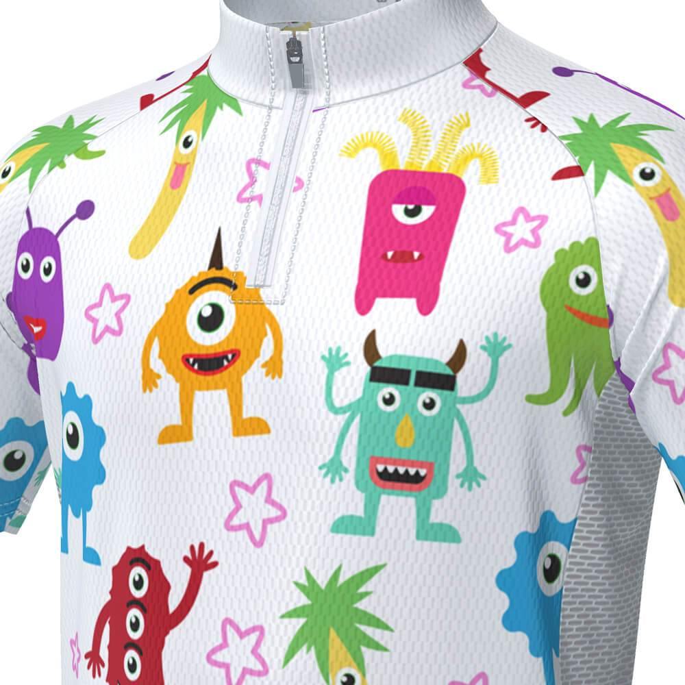 Kid's Happy Monsters Short Sleeve Cycling Jersey