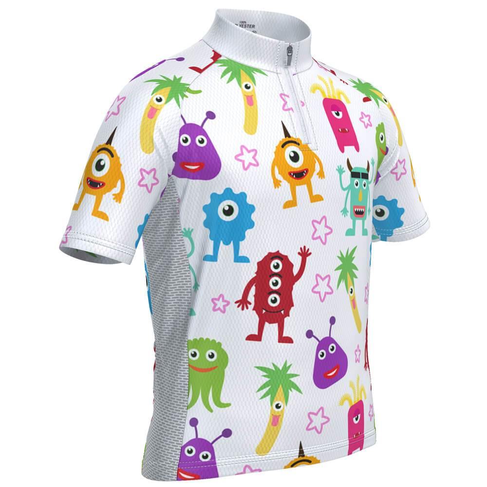 Kid's Happy Monsters Short Sleeve Cycling Jersey