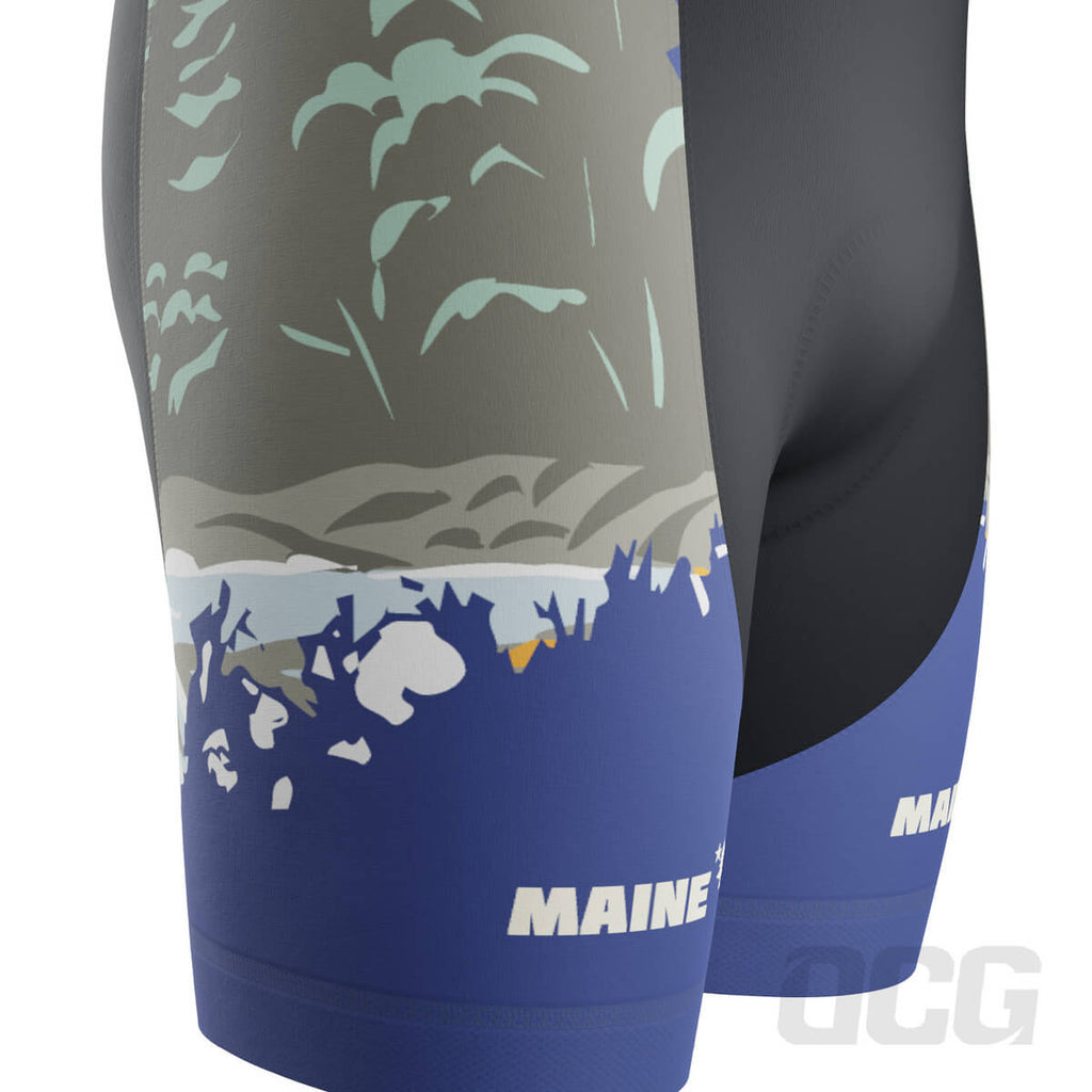 Men's Maine US State Icon Gel Padded Cycling Bib