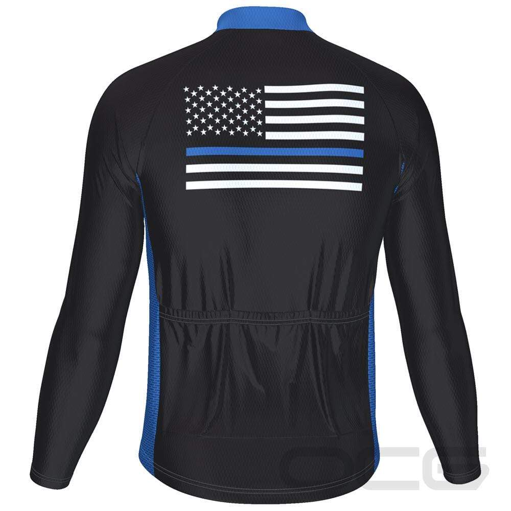 Men's Thin Blue Line American Icon Long Sleeve Cycling Jersey