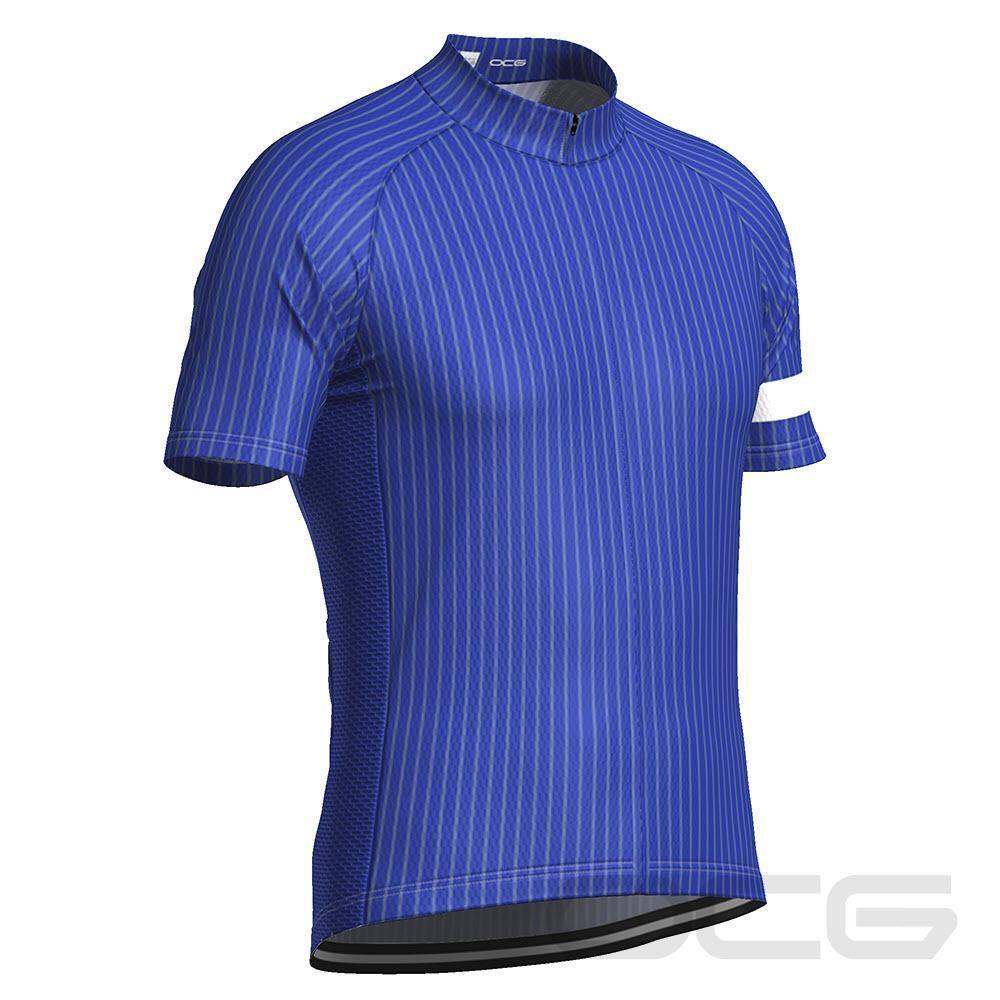 Men's Stripe Banded Short Sleeve Cycling Jersey