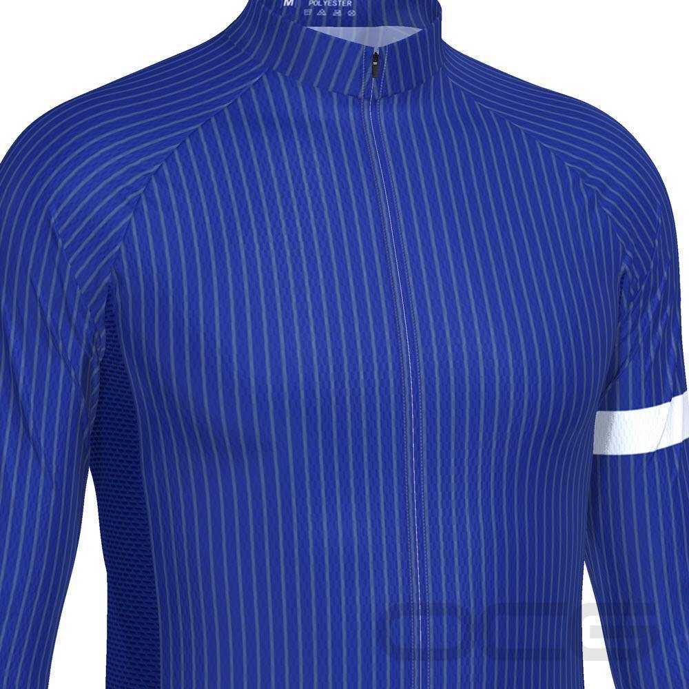 Men's Stripe Banded Long Sleeve Cycling Jersey