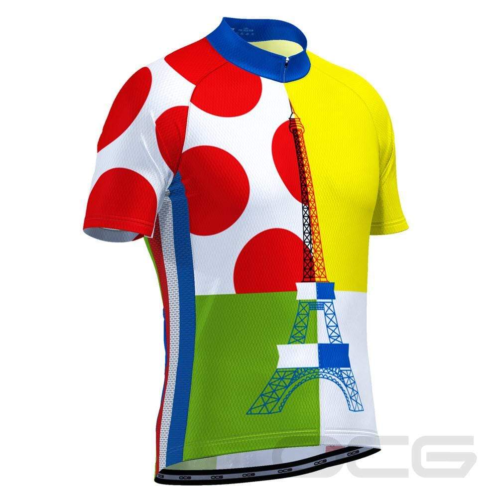 Men's Tour de France Leaders KOM Sprinters Short Sleeve Cycling Jersey
