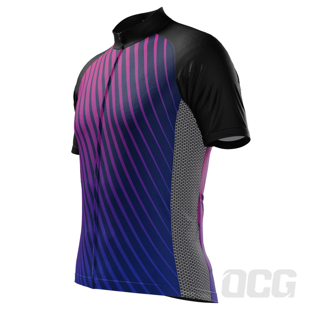 Men's Disco Stripes Short Sleeve Cycling Jersey