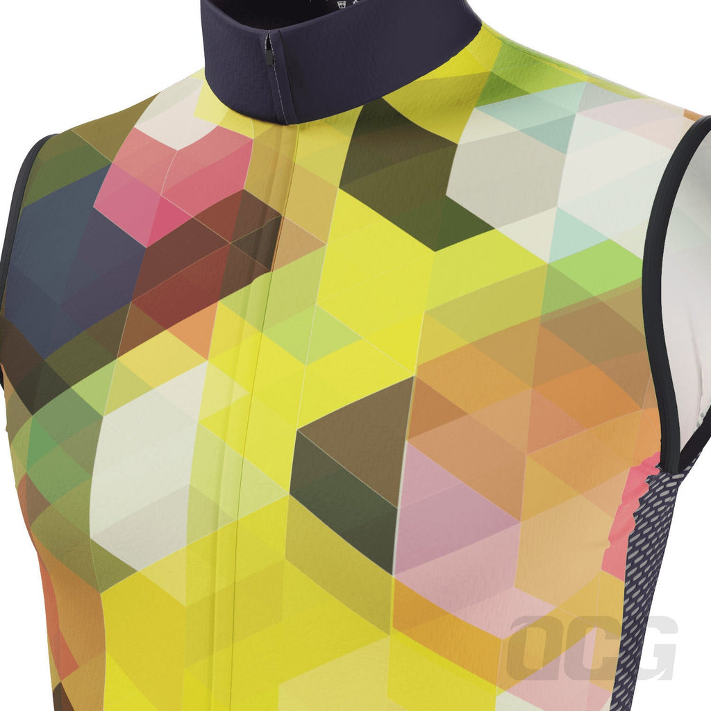 Men's High Viz Mosaic Sleeveless Tech Cycling Jersey