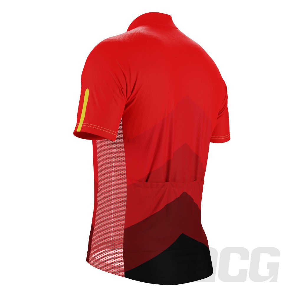 Men's Classic Mountain Peaks Short Sleeve Cycling Jersey