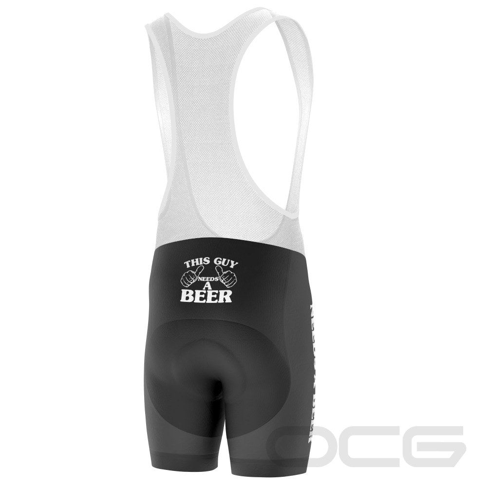 Men's This Guy Needs a Beer Gel Padded Cycling Bib
