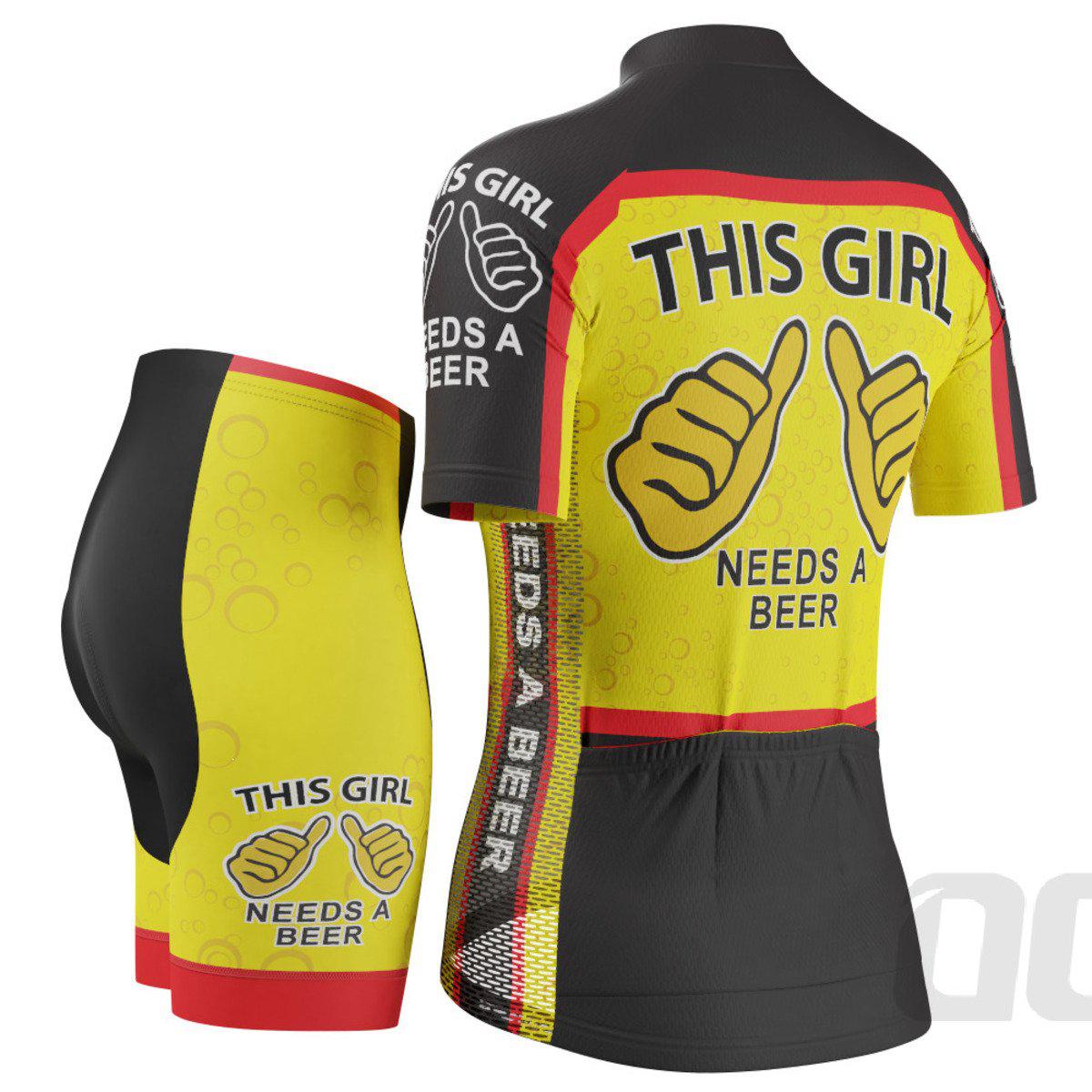 Women's This Girl Needs a Beer 2 Piece Cycling Kit