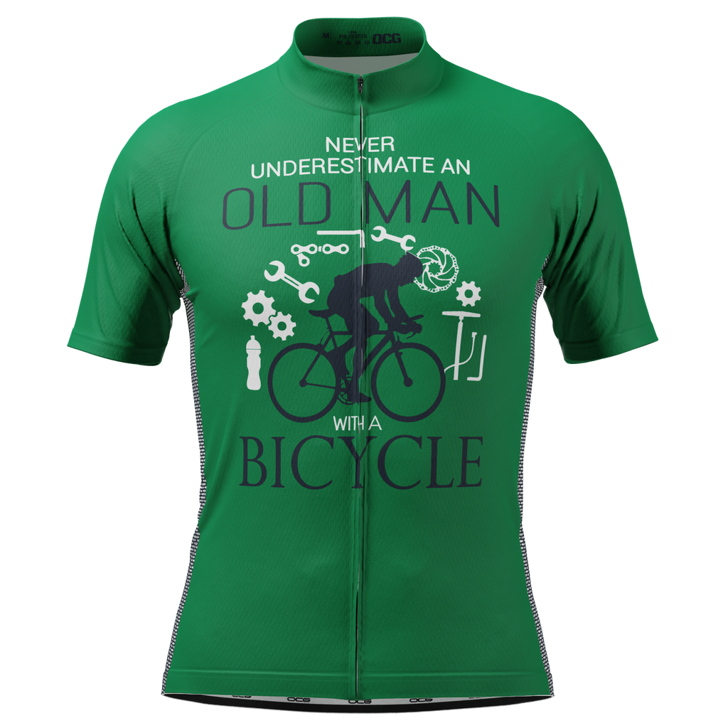 Men's Never Underestimate an Old Man Short Sleeve Cycling Jersey